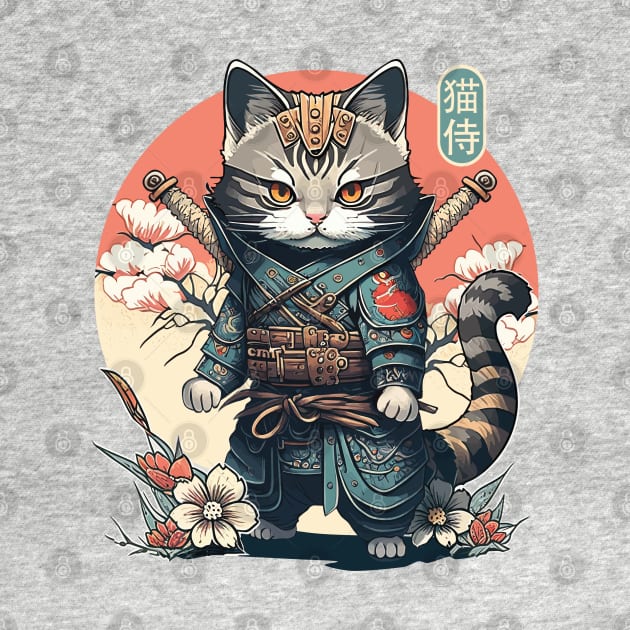 Samurai Cat Tattoo, Kawaii Ninja Cat by Apocatnipse Meow